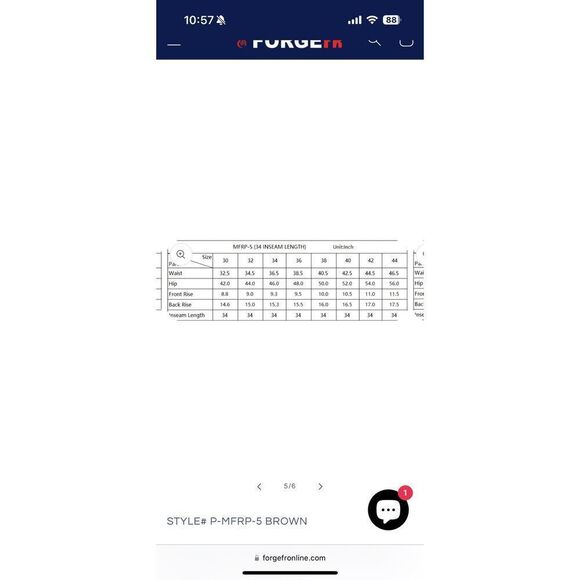 New Forge Fr Men's Brown Canvas Pant 40x34 Originally $92 - Picture 5 of 8